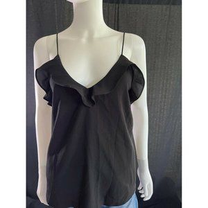 Zara Women's Top Formal Spaghetti Strap V-Neck Black Size S